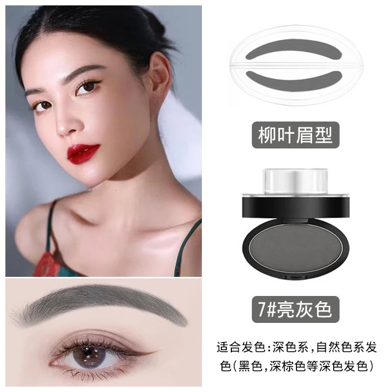 Make-up-Tool für perfekte Augenbrauenform, schnelles Make-up, Augenbrauenpuder-Palette, Augenbrauenstempel, Augenbrauenpuderstempel, Augenbrauensiegelstempel
